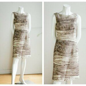 Lafayette 148 Wool Silk Blend Bronze Gold Dress